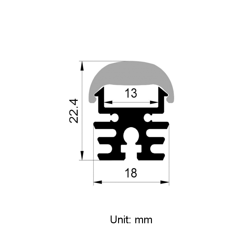 60° Lens Aluminum Channel For LED Strip Lighting With 13mm Inner Width 60° Lens Aluminum Channel For LED Strip Lighting With 13mm Inner Width